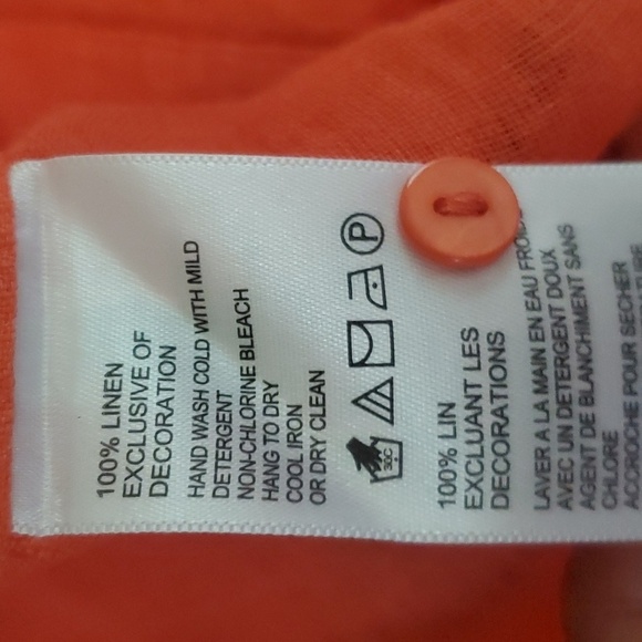 Tommy Bahama Top Blouse Button Down 3/4 Roll Tab Sleeves 100% Linen Sz S - Picture 9 of 10